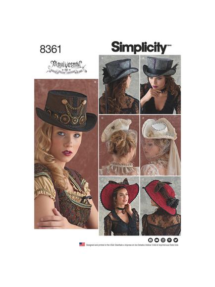 Simplicity Women's Costume Hats Sewing Pattern, 8361, 