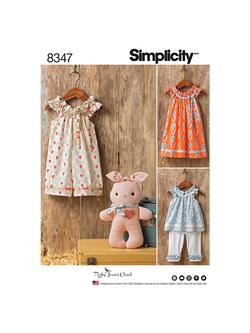 Simplicity Children Clothes and Stuffed Bunny Sewing Pattern, 8347, 