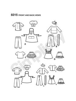 Simplicity Parisian Dolls Paper Patterns, 8315 - view 2, 