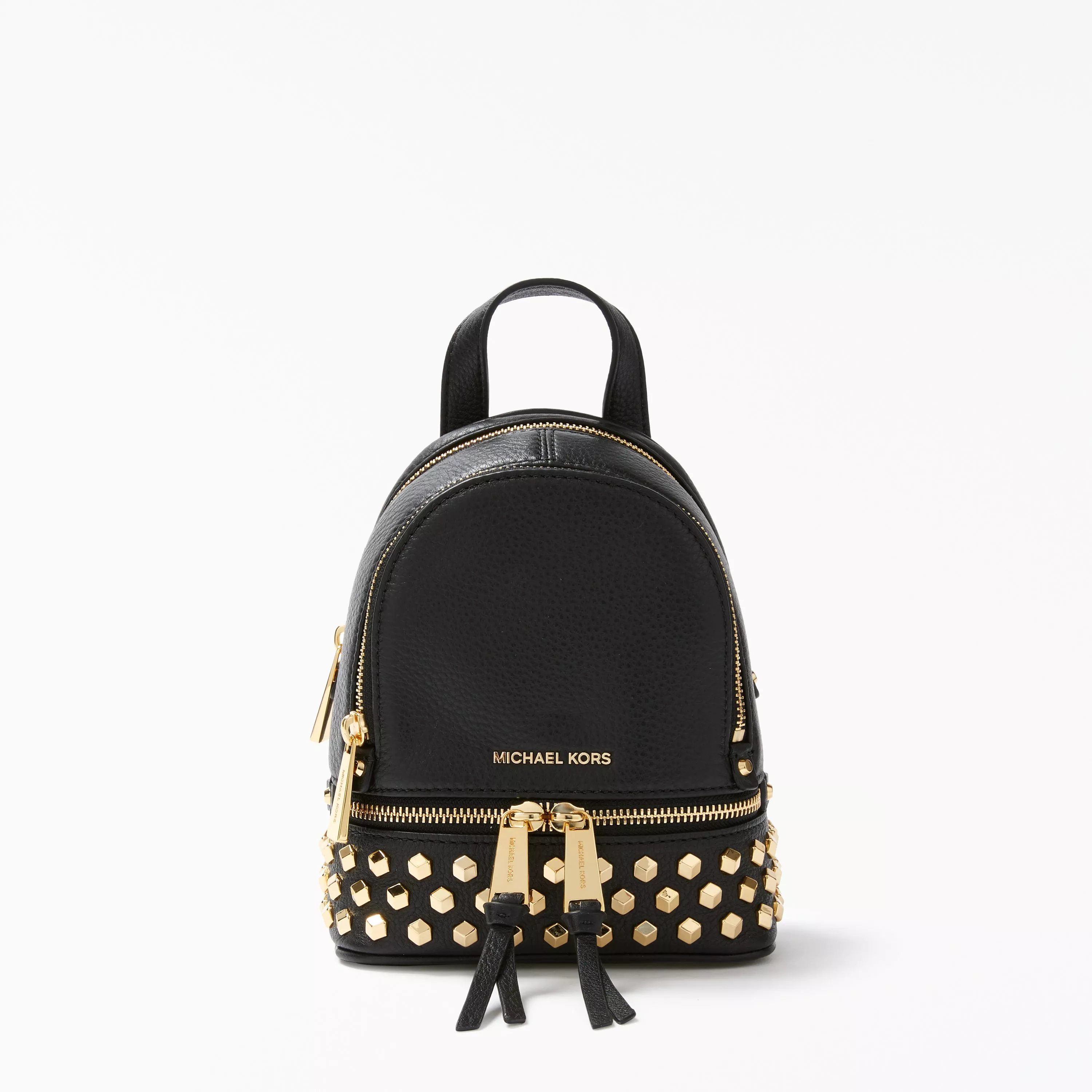 MICHAEL Michael Kors Rhea Leather Studded Extra Small Backpack Black