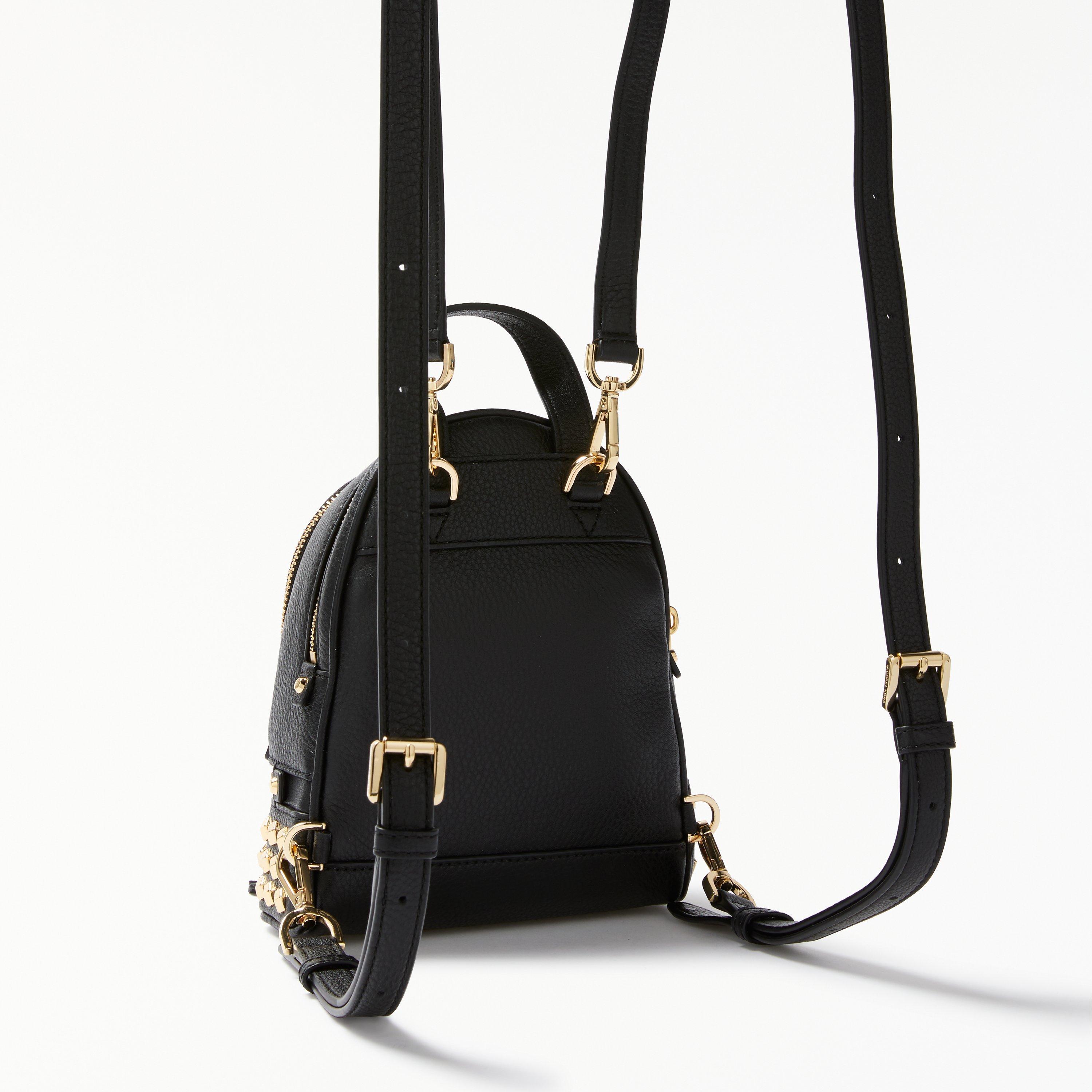 MICHAEL Michael Kors Rhea Leather Studded Extra Small Backpack Black