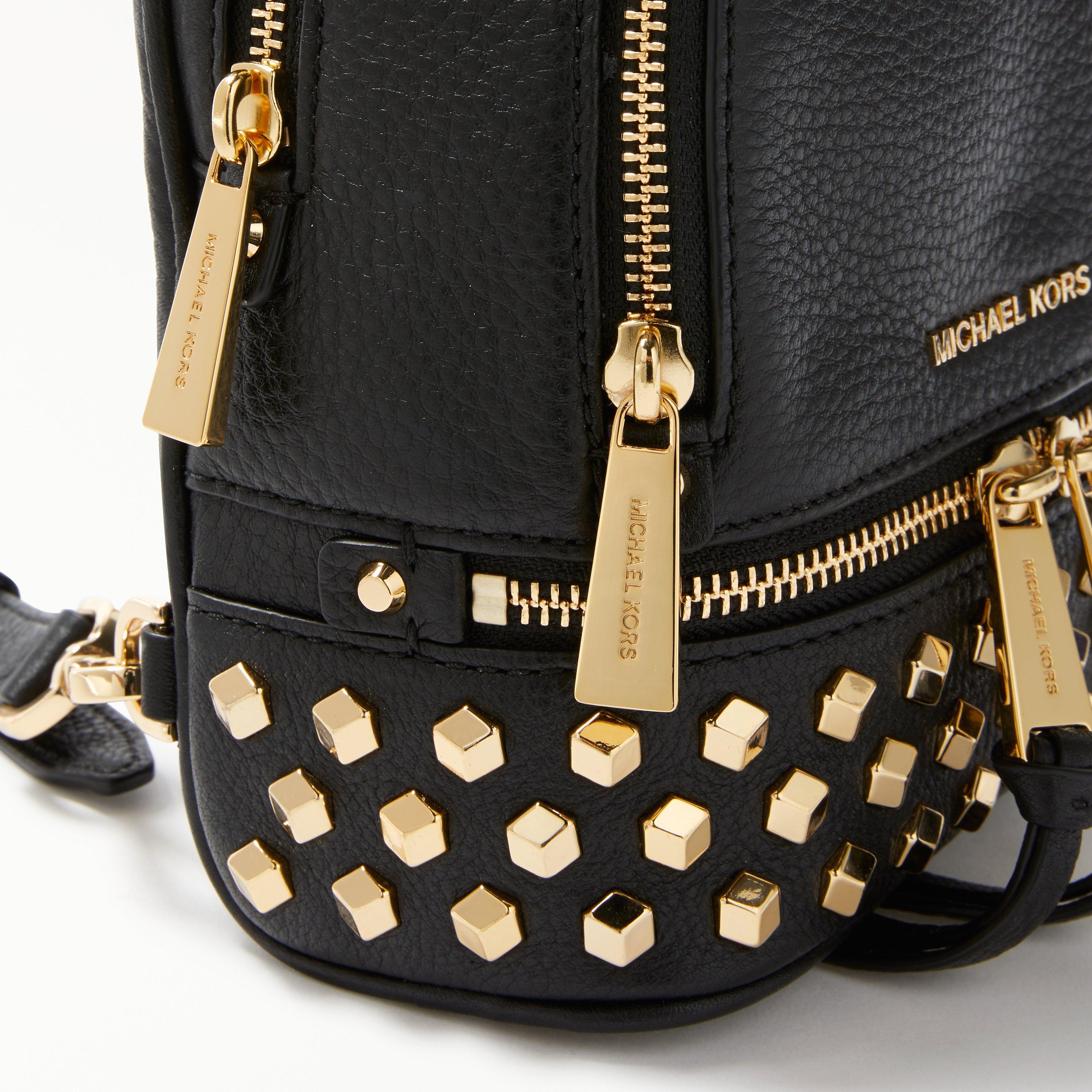 MICHAEL Michael Kors Rhea Leather Studded Extra Small Backpack Black