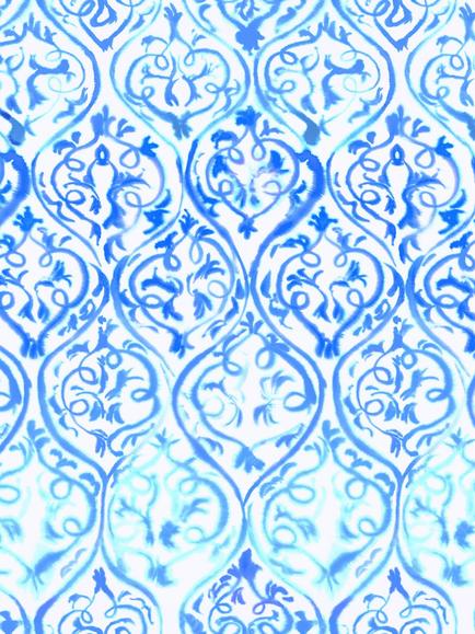 Designers Guild Arabesque Wallpaper Panel, Cobalt Pdg1029/01