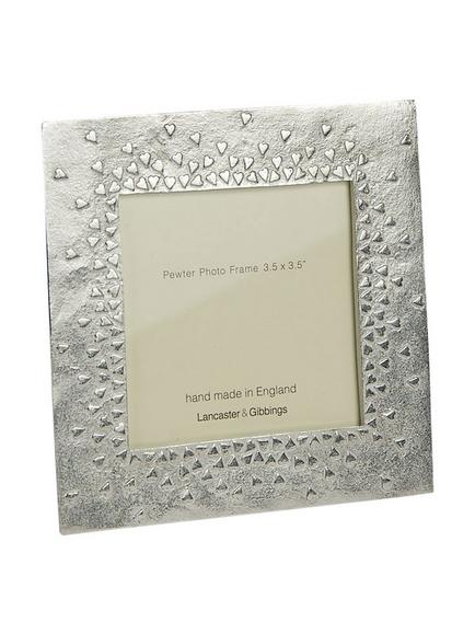 Lancaster and Gibbings Floating Hearts Photo Frame, Pewter, Pewter