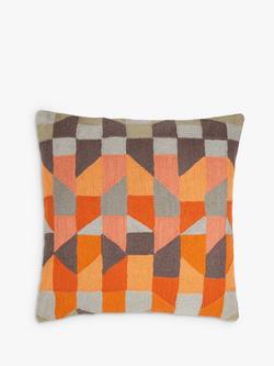 John Lewis Stack Cushion, Orange / Grey, Orange / Grey