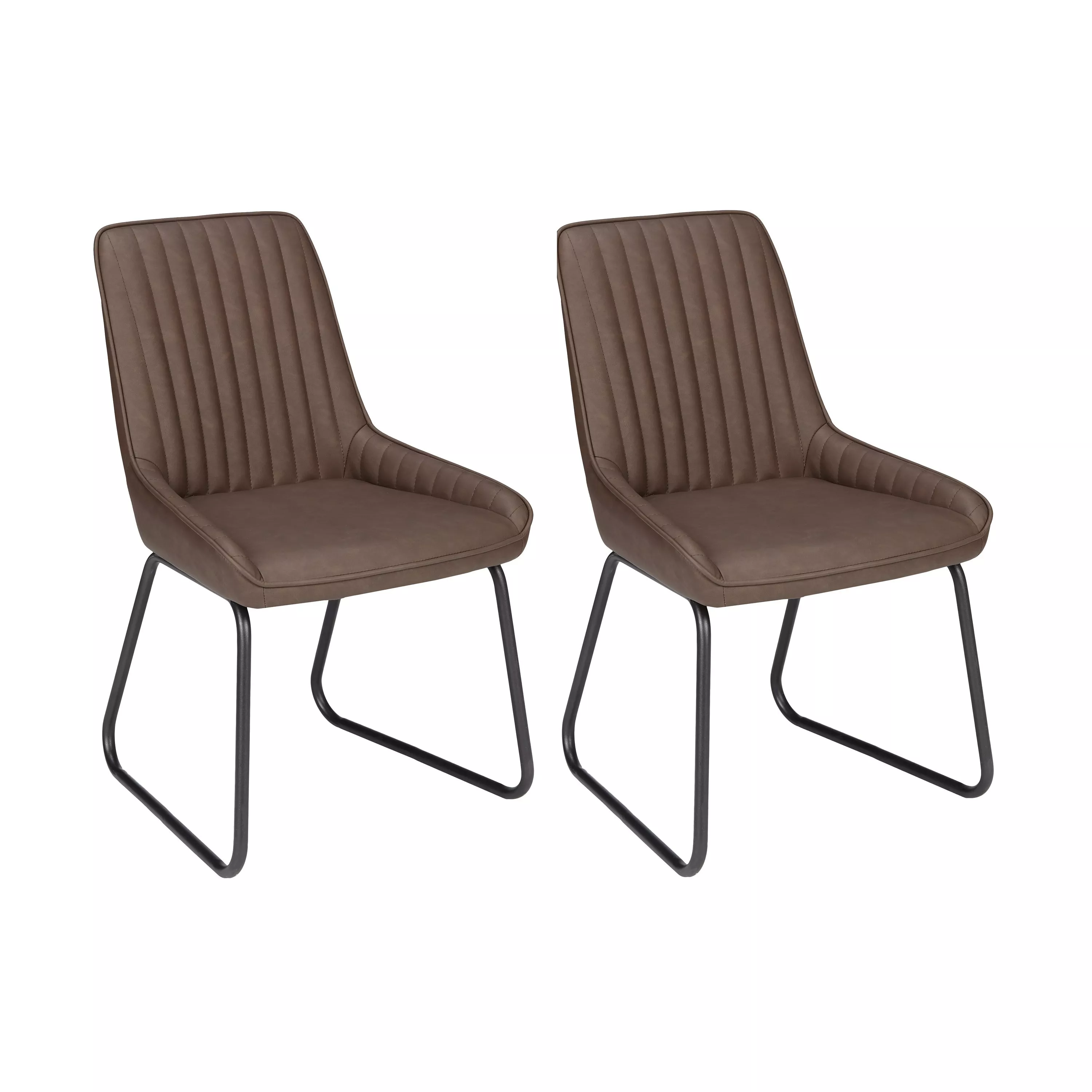 John Lewis Brooks Side Dining Chairs, Set of 2, Antique Brown