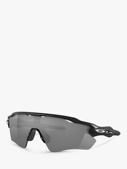 Oakley OO9208 Men's Radar EV Path Prizm Polarised Wrap Sunglasses, Matte Black/Mirror Beige