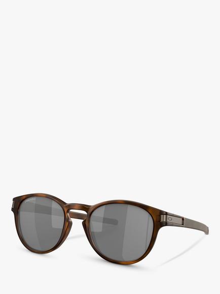Oakley OO9265 Men's Latch Round Sunglasses, Tortoise/Mirror Grey