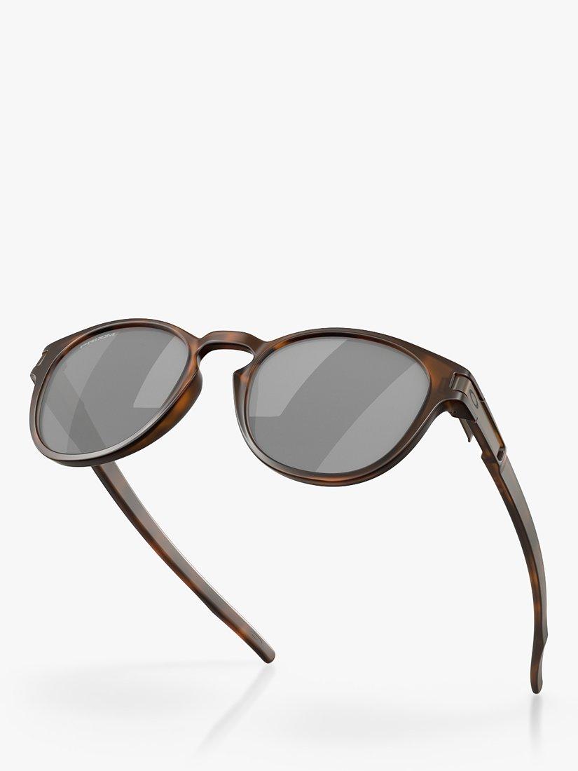 Product image 6 of 10, which shows Oakley OO9265 Men's Latch Round Sunglasses, Tortoise/Mirror Grey