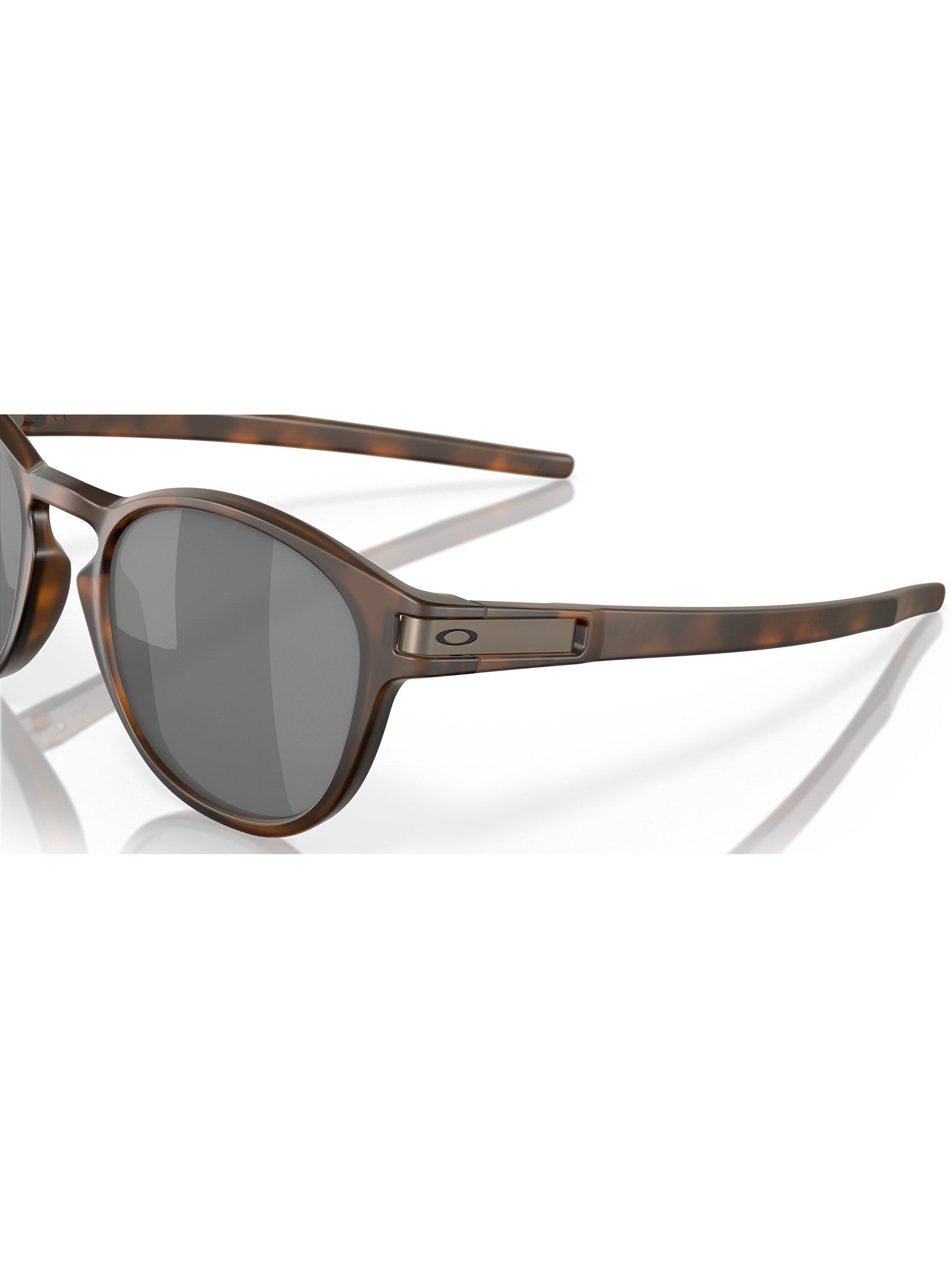 Product image 8 of 10, which shows Oakley OO9265 Men's Latch Round Sunglasses, Tortoise/Mirror Grey