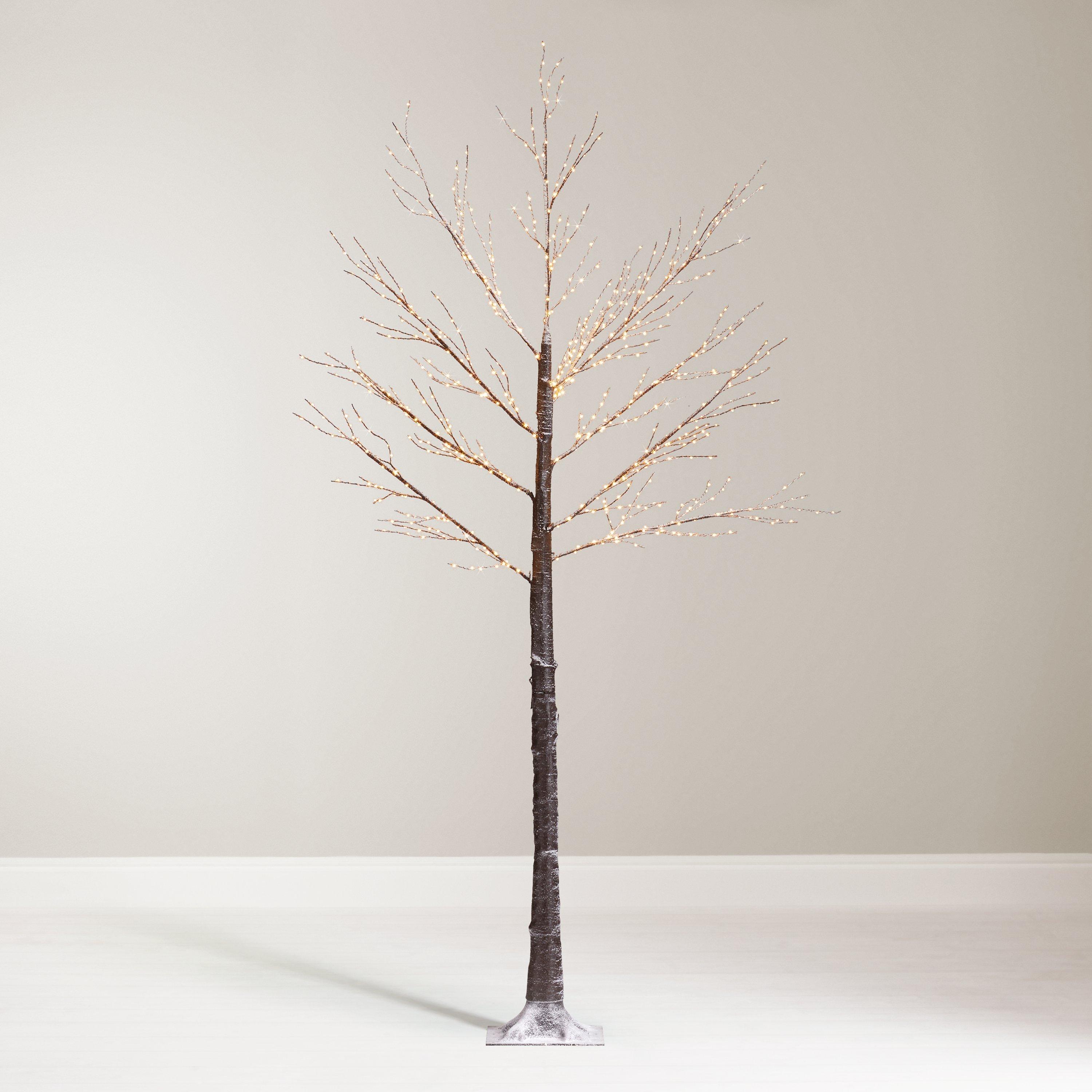John Lewis & Partners Pre-Lit Copper Twig Tree, White, 7.5ft