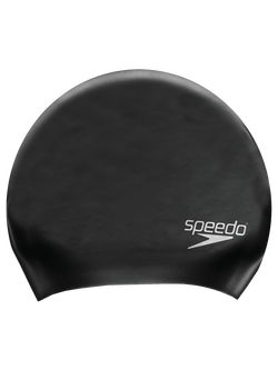 Speedo Long Hair Swimming Cap, Black, Black
