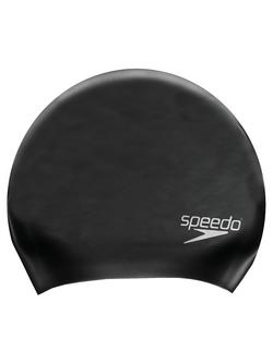 Speedo Long Hair Swimming Cap, Black - view 2, Black