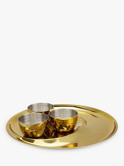 John Lewis Kainoosh Thali Serving Set, Gold, 32cm, Gold