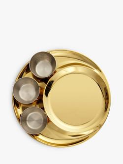 John Lewis Kainoosh Thali Serving Set, Gold, 32cm - view 2, Gold
