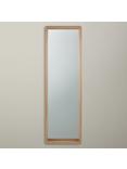 John Lewis Rounded Corners Wood Frame Wall Mirror, 143 x 43cm, Oak