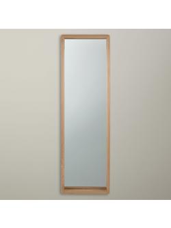 John Lewis Rounded Corners Wood Frame Full Length Wall Mirror, 143 x 43cm, Oak, Oak
