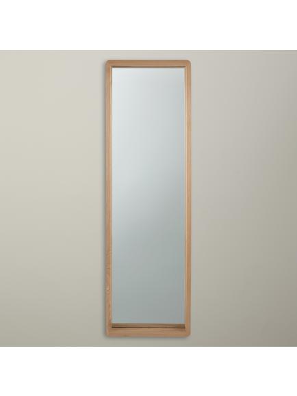 John Lewis Rounded Corners Oak Wood Frame Full Length Wall Mirror, 143 x 43cm, Natural, Oak