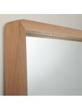 John Lewis Rounded Corners Wood Frame Wall Mirror, 143 x 43cm, Oak