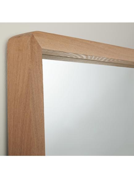 John Lewis Rounded Corners Oak Wood Frame Full Length Wall Mirror, 143 x 43cm, Natural - view 2, Oak