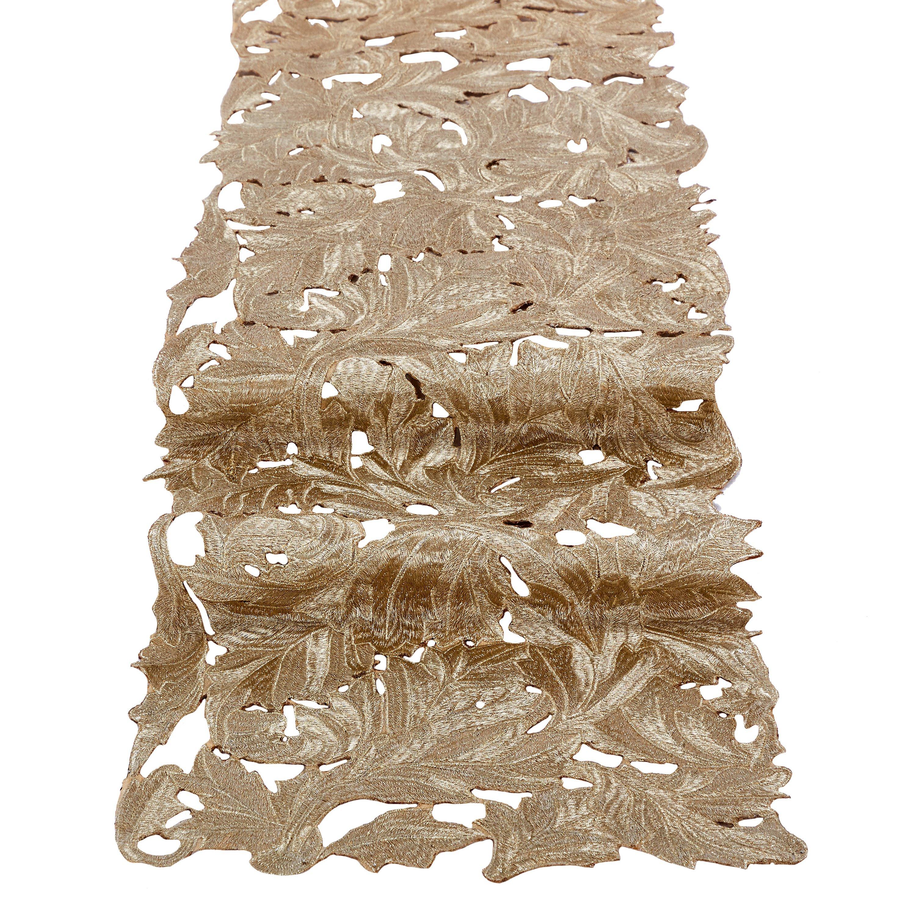 John Lewis Winter Palace Woven Table Runner, Gold