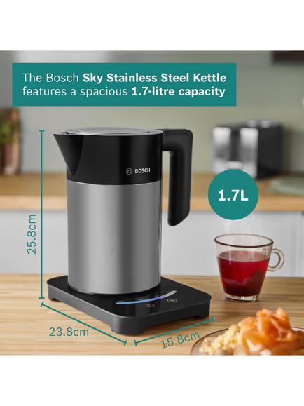 Bosch TWK7203GB Sky Variable Temperature Kettle, 1.7L - view 2, Black/Silver