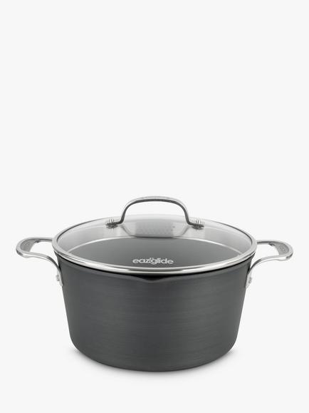 Eaziglide Neverstick3 Professional Non-Stick Casserole with Lid, Dia.24cm - view 2, Grey