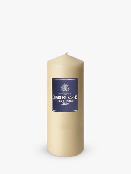 Charles Farris Altar Pillar Candle, H25cm, Ivory, Ivory