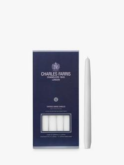 Charles Farris Tapered Dinner Candles, Pack of 12, White