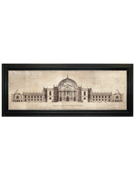 Brookpace Lascelles 'Palace in Oxfordshire' Framed Print, 103 x 42cm, Black/White