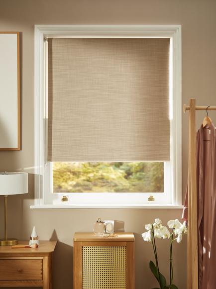 John Lewis Loch Blackout/Thermal Roller Blind, Putty