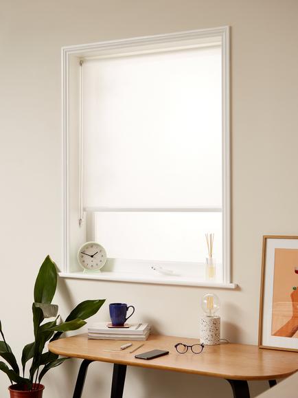 John Lewis Sheer Roller Blind, White - view 2, White