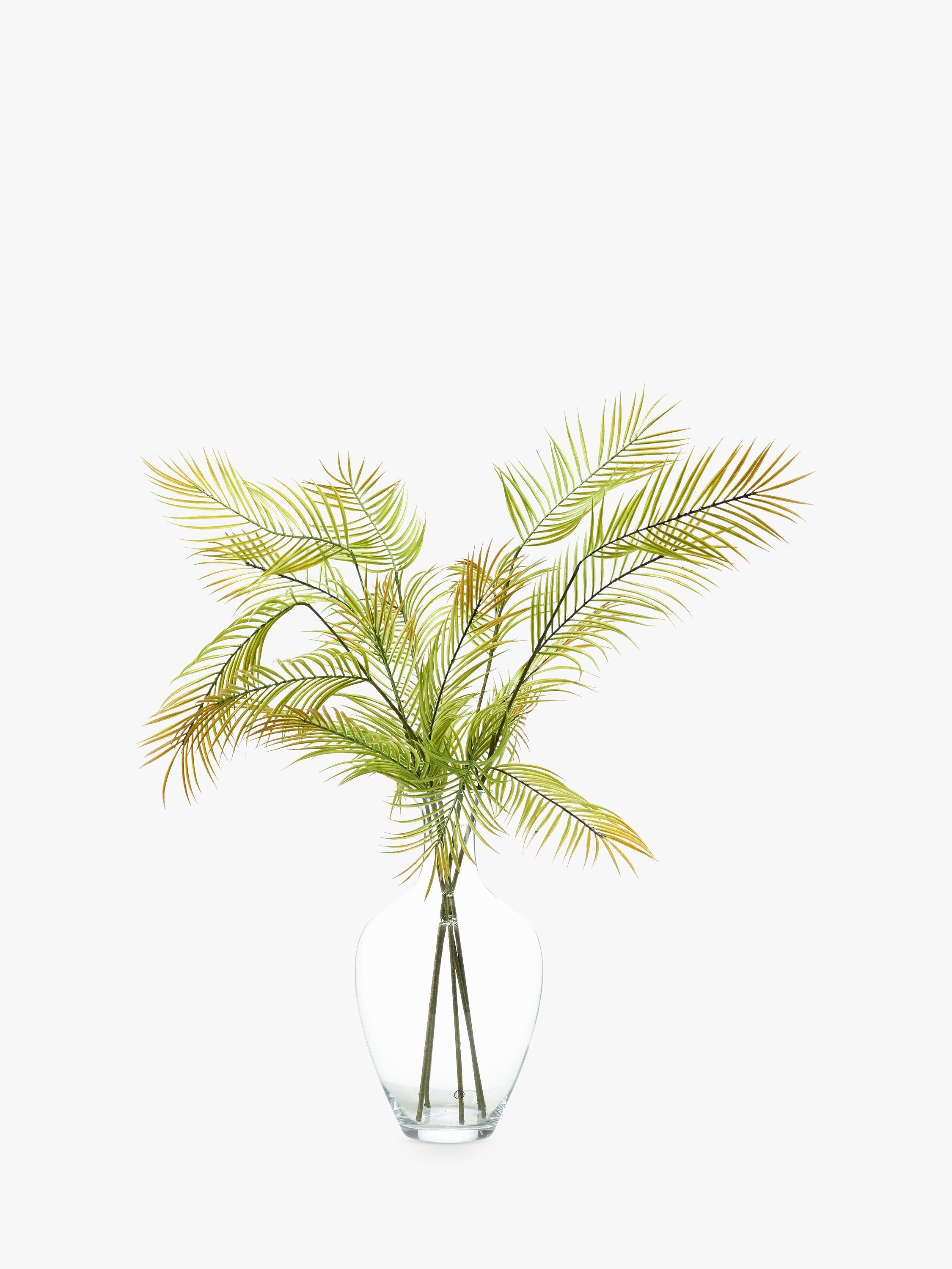 Peony Artificial Scandi Ferns In Glass Vase