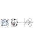 Mogul 18ct White Gold Brilliant Cut Diamond Solitaire Stud Earrings and Pendant Necklace Jewellery Set, 1.00ct