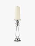 John Lewis Glass And Aluminium Pillar Candle Holder, 30cm