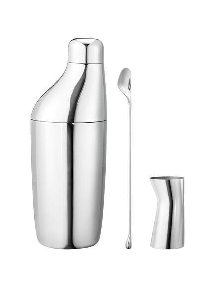 Georg Jensen Sky Cocktail Shaker, Stirring Spoon and Jigger Gift Set, Silver