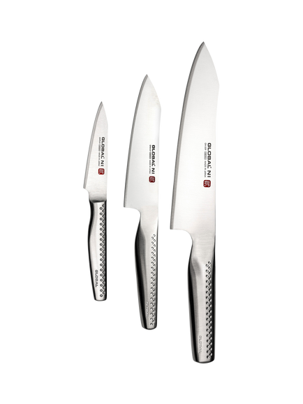 GLOBAL Ni Stainless Steel Knife Set, 3 Piece, Metallic
