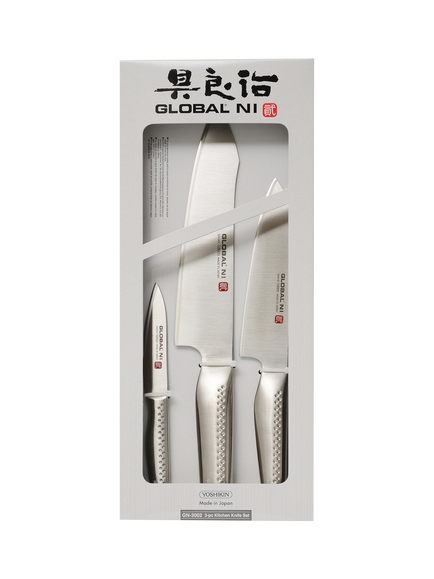 GLOBAL Ni Stainless Steel Knife Set, 3 Piece - view 2, Metallic