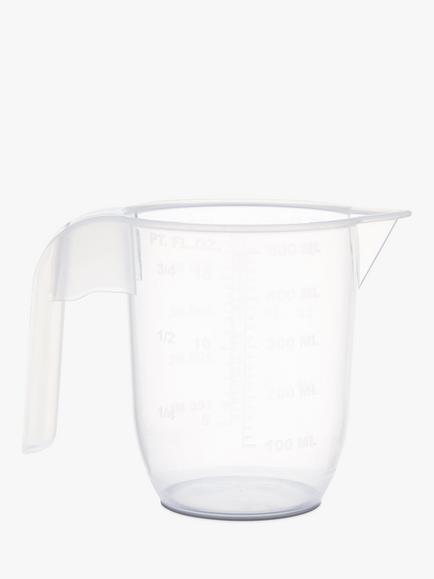 John Lewis Plastic Measuring Jug, 500ml - view 2, Clear/Grey