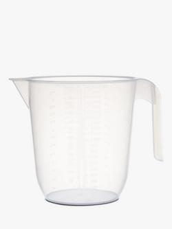 John Lewis Plastic Measuring Jug, 2L, Clear/Grey