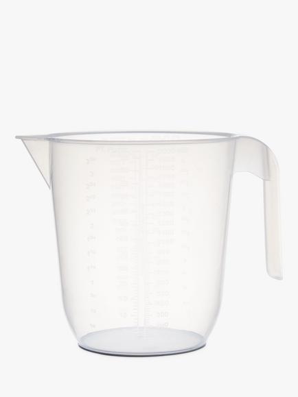 John Lewis Plastic Measuring Jug, 2L, Clear/Grey
