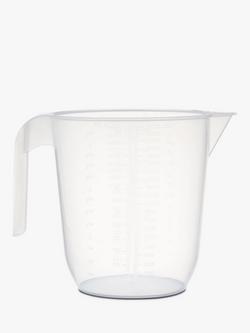 John Lewis Plastic Measuring Jug, 2L - view 2, Clear/Grey