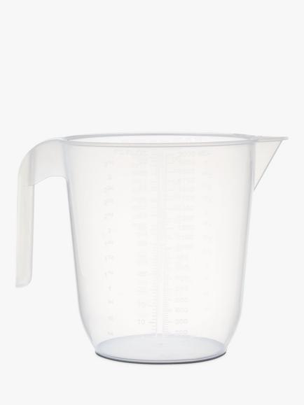 John Lewis Plastic Measuring Jug, 2L - view 2, Clear/Grey