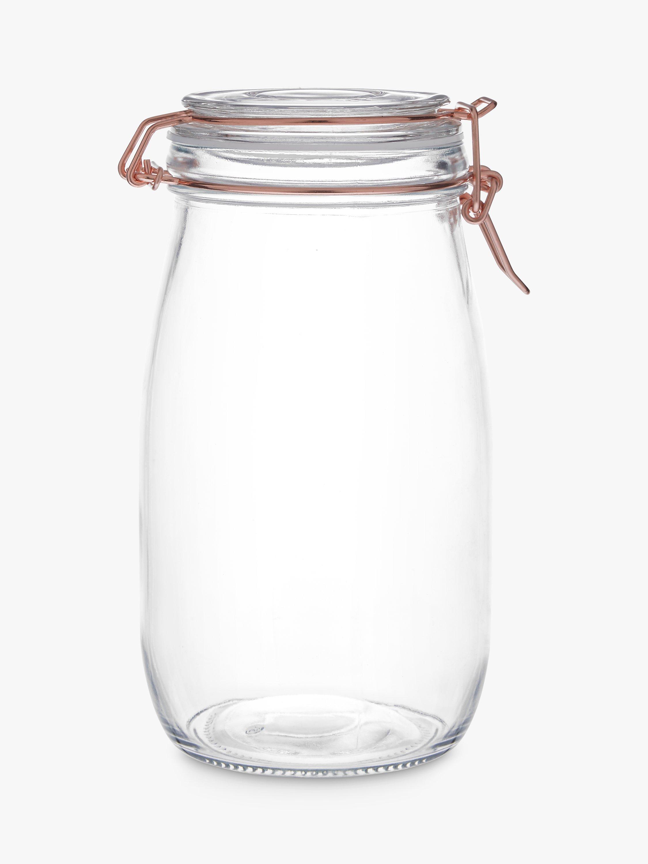 John Lewis ANYDAY Copper Wire Clip Top Airtight Glass Storage Jar, 1.5L