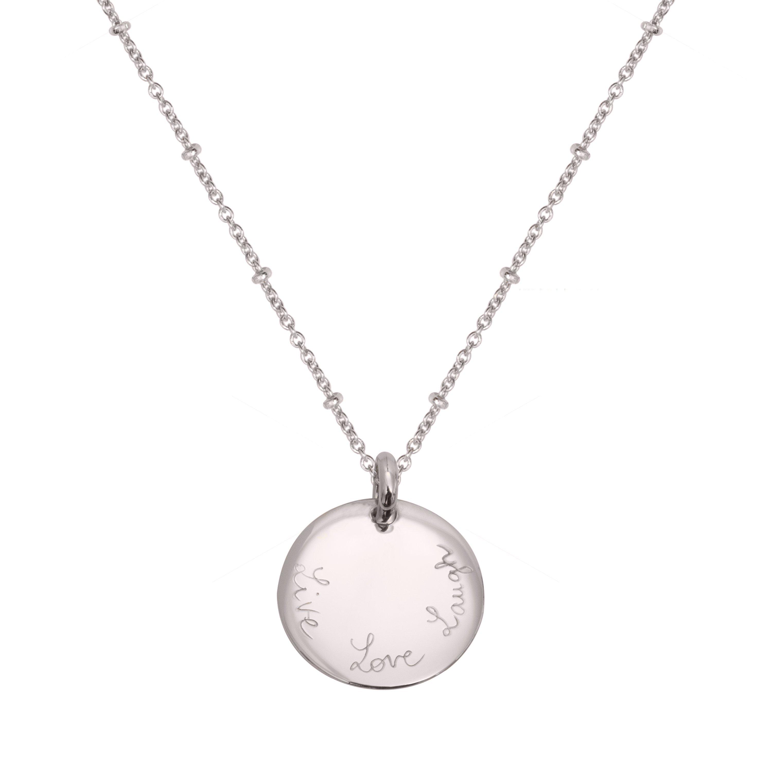 Merci Maman Personalised Edge Charm Pendant Necklace