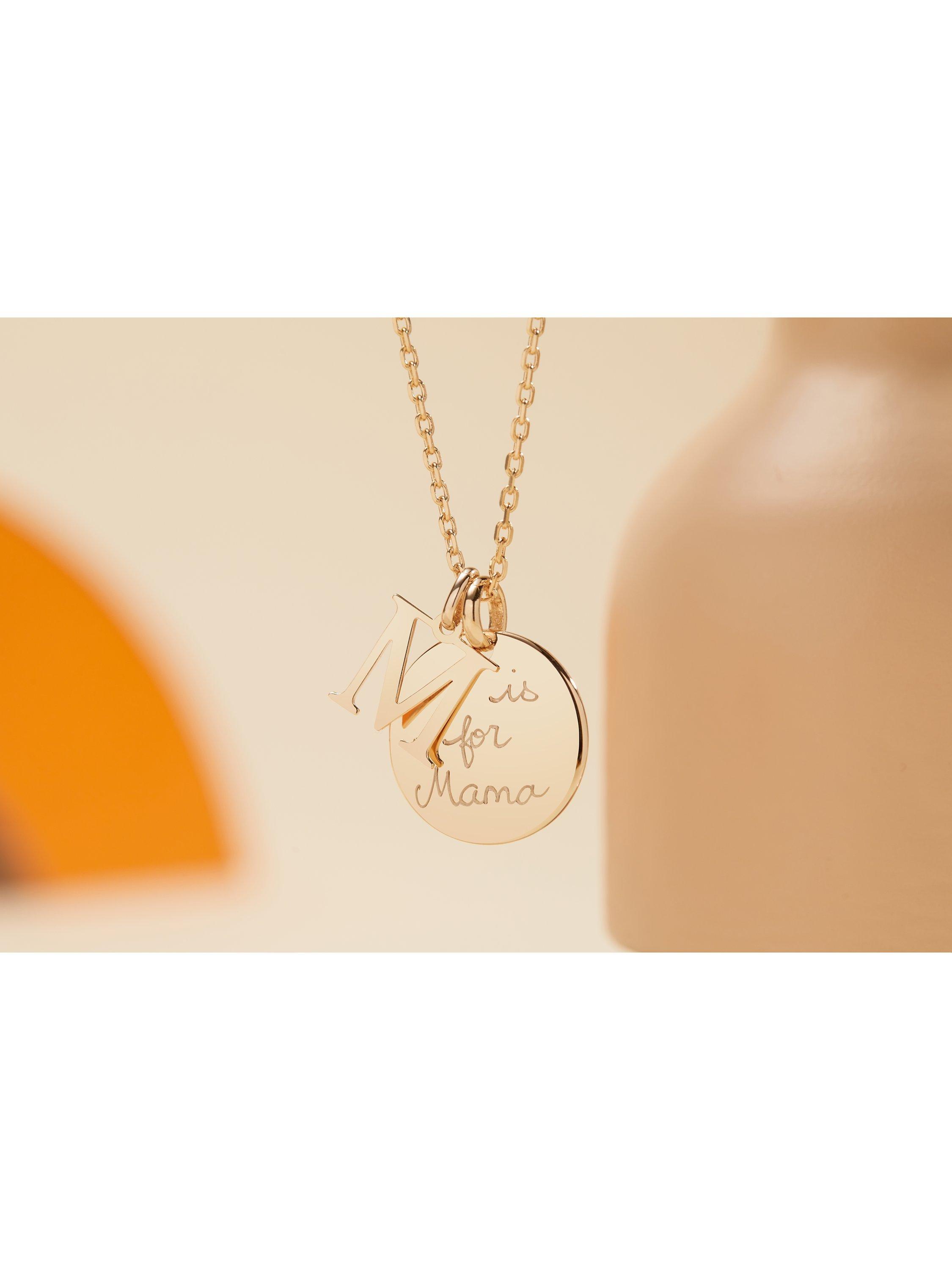 Merci Maman Personalised Alphabet Pendant Necklace, Gold