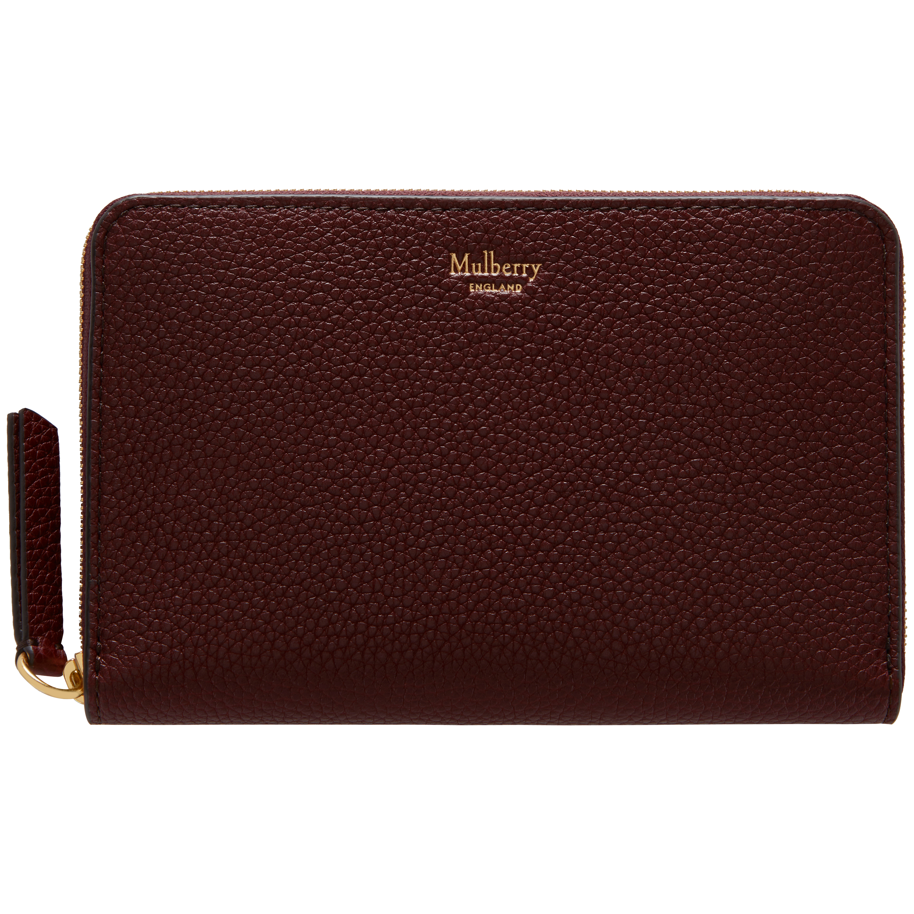 Mulberry Medium Leather Zip Around Purse, Burgundy