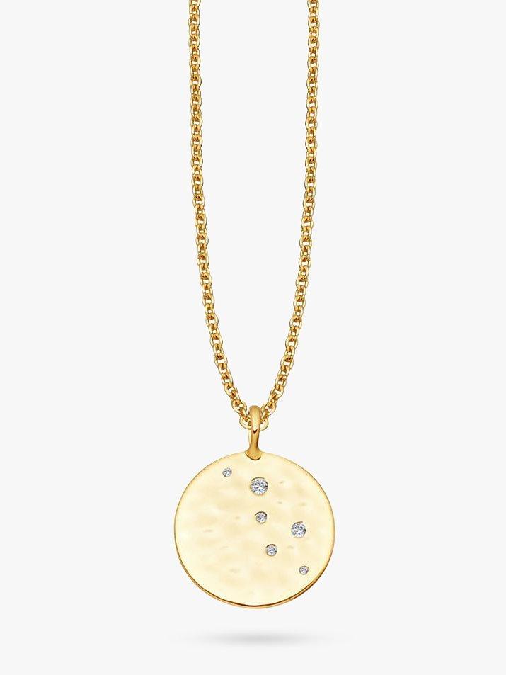 Missoma 18ct Gold Vermeil Hammered Disc Pendant Necklace, Gold