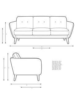 John Lewis Arlo Large 3 Seater Sofa - view 2, 