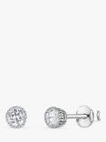 Jools by Jenny Brown Cubic Zirconia Round Stud Earrings, Silver/Clear